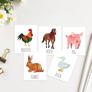Farm Animal Flash Cards Printable,farm Animal Card,animal Flash Card ...
