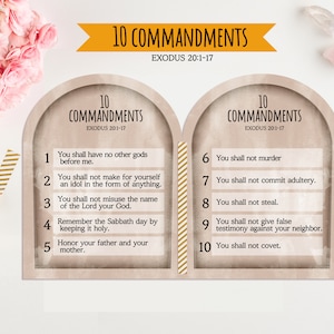 10 Commandments,10 Commandments Printable,10 Commandments For Kids,Bible Puzzle,Sunday School Activity,Bible Activity,Preschool Game