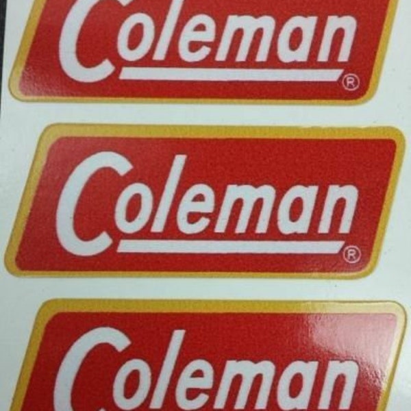 Three (3) New Coleman Replacement Stickers Labels Decals Lantern Stove 1954-1960