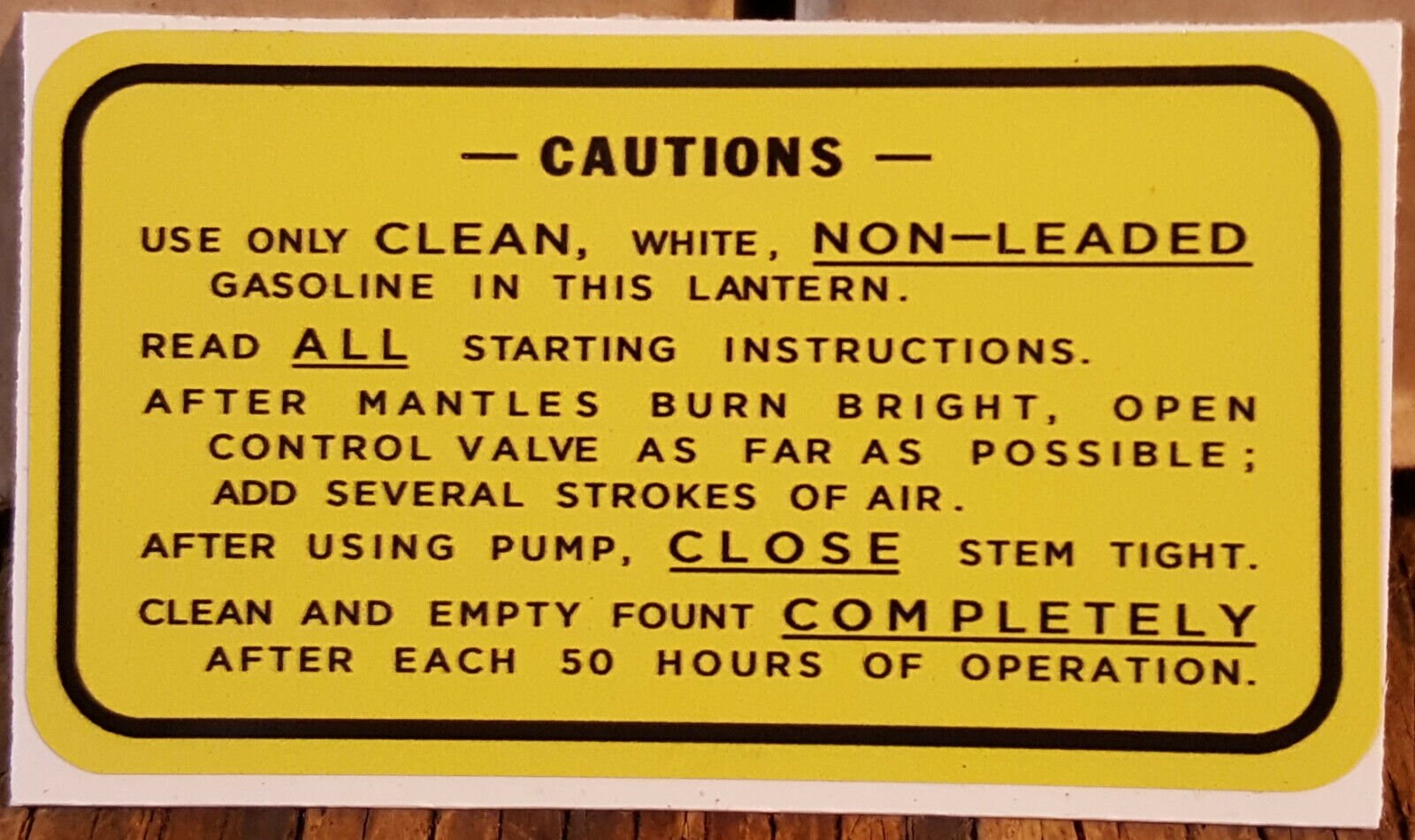 One 1 New Coleman Replacement Sticker Label Decal Lantern 220C/228C