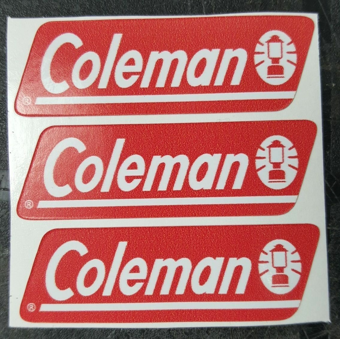 Three 3 New Coleman Replacement Stickers Labels Decals Lantern Stove