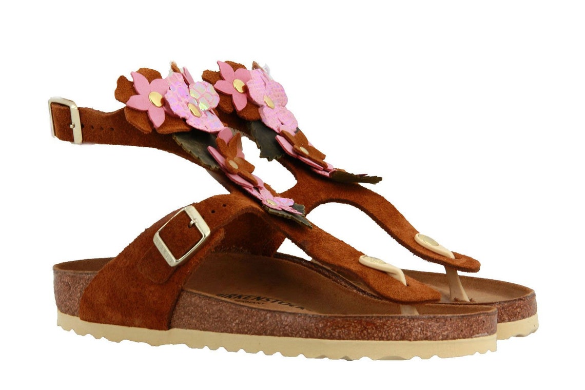 Birkenstock Women's GIZEH High Flower Nu MINK Sandals Etsy