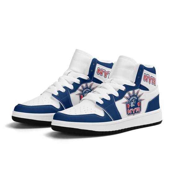 New York Rangers Fan Unofficial High top Shoes Sneakers Trainers Unisex for Kids Etsy UK