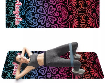 Personalized Mandala - PRINTED YOGA MAT With Name - Custom Yoga Mats -  Personalized Yoga Mat - Yoga Lover Gift - Pilates Yoga Mat