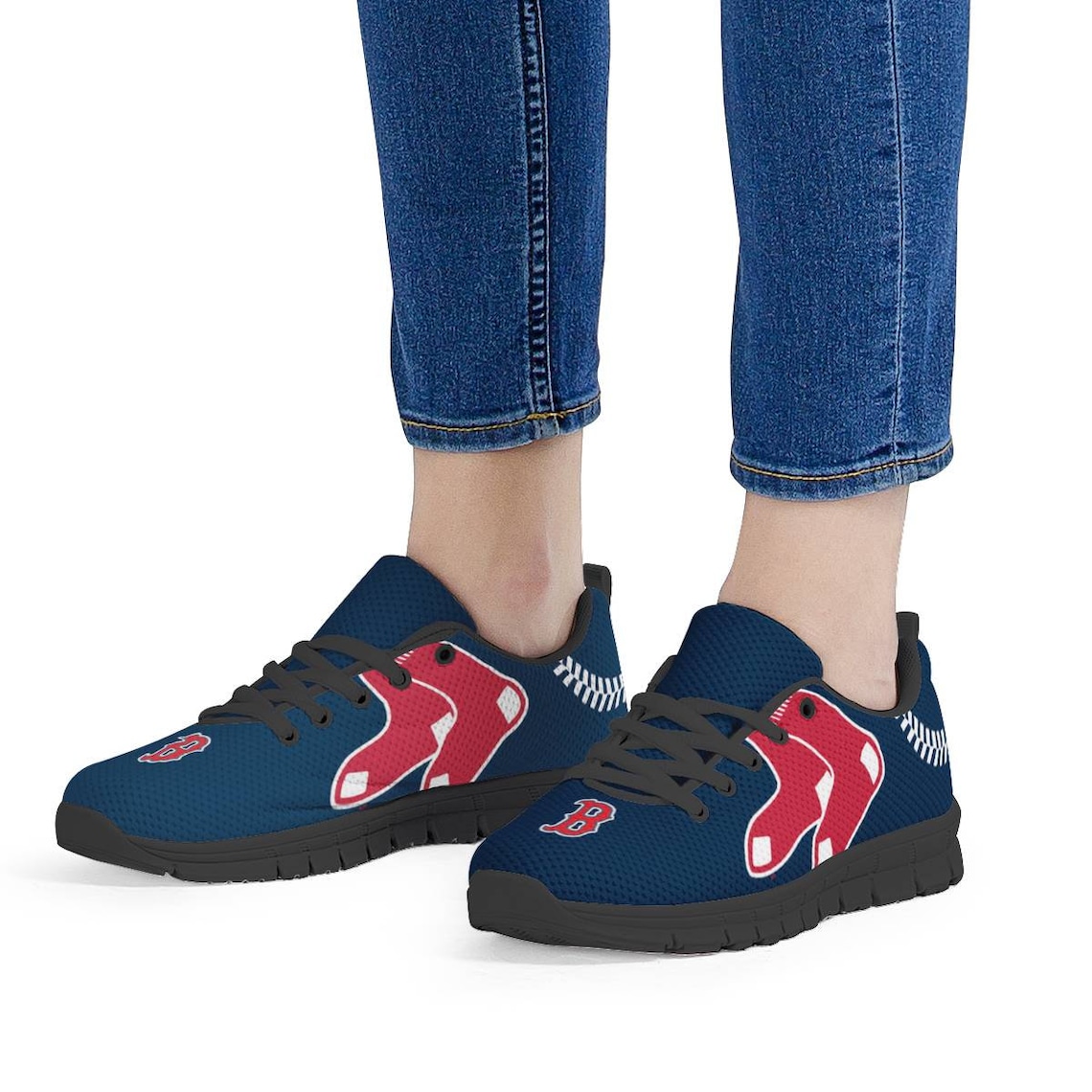 Boston Red Sox Fan Unofficial Running Shoes sneakers Black Etsy