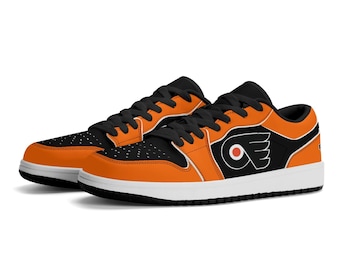 Custom Philadelphia Flyers Low Top Sneakers - Personalized NHL Hockey Fan Shoes