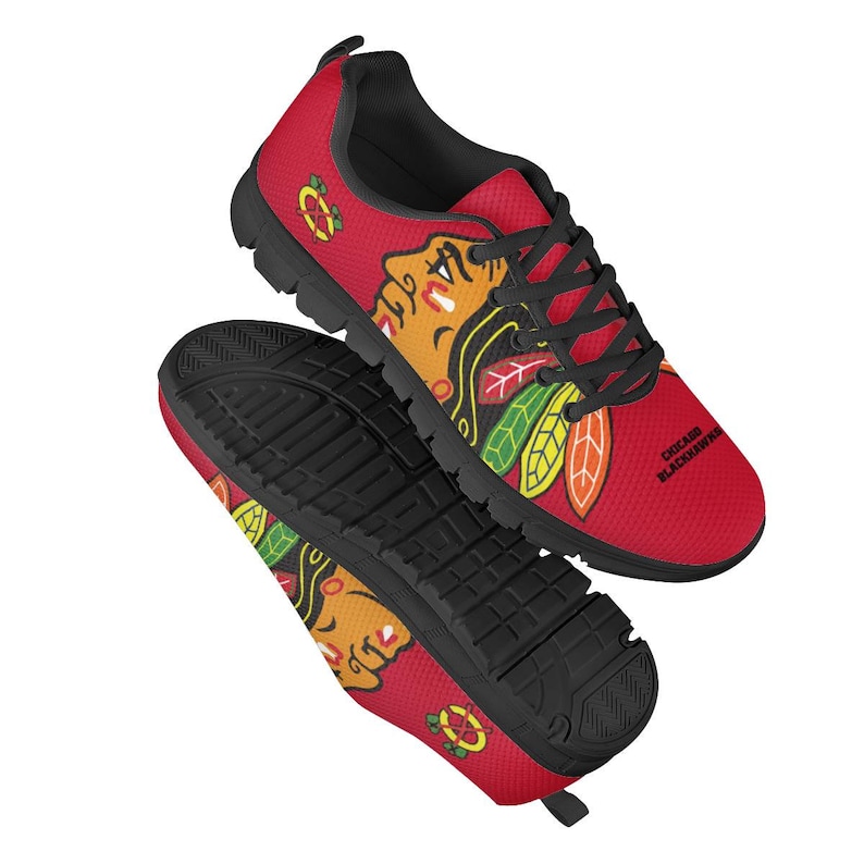 Chicago Blackhawks Fan Unofficial Running Shoes Sneakers Etsy