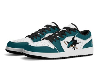 Custom San Jose Sharks Low Top Sneakers - Personalized NHL Fan Shoes