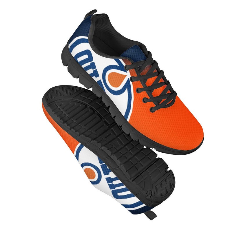Edmonton Oilers Fan Unofficial Running Shoes Sneakers Black Etsy
