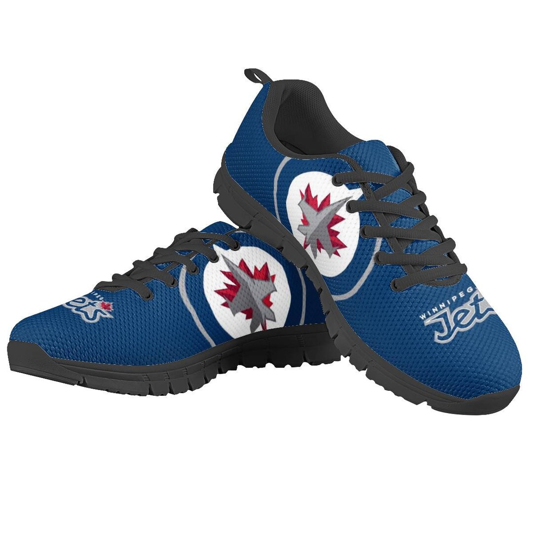 Winnipeg Jets Fan Unofficial Running Shoes Sneakers Black Sole Unisex Etsy Canada