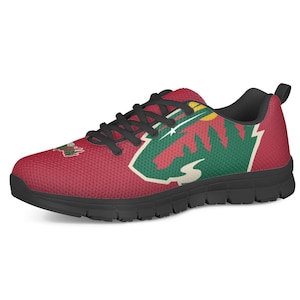 Minnesota Wild Fan Inoffizielle Laufschuhe, Sneakers, schwarze Sohle, Unisex