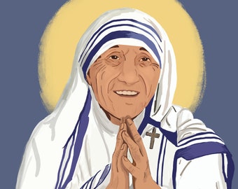 St. Mother Teresa of Calcutta digital illustration, printable