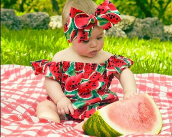 watermelon romper baby