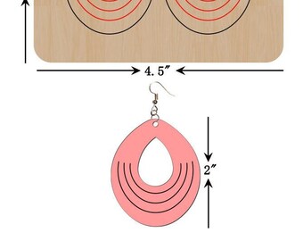 Cut & Emboss Leather Earring Die, 2 X 1.5 INCH, Embossed Open Teardrop Earring Die, Orange Foam, Sizzix Compatible, JT5381