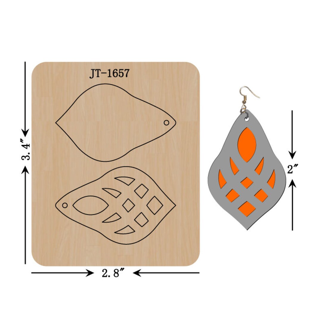 Leather Earring Cutting Die,2 INCH, Abstract Teardrop Earring Die