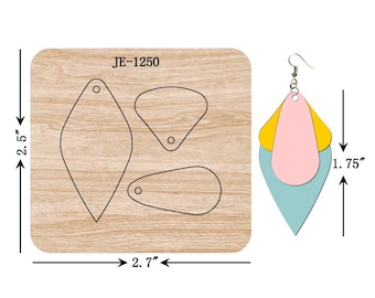 Small Teardrop Leather Earring Die, 1.5 INCH, Sizzix Compatible, JE1250