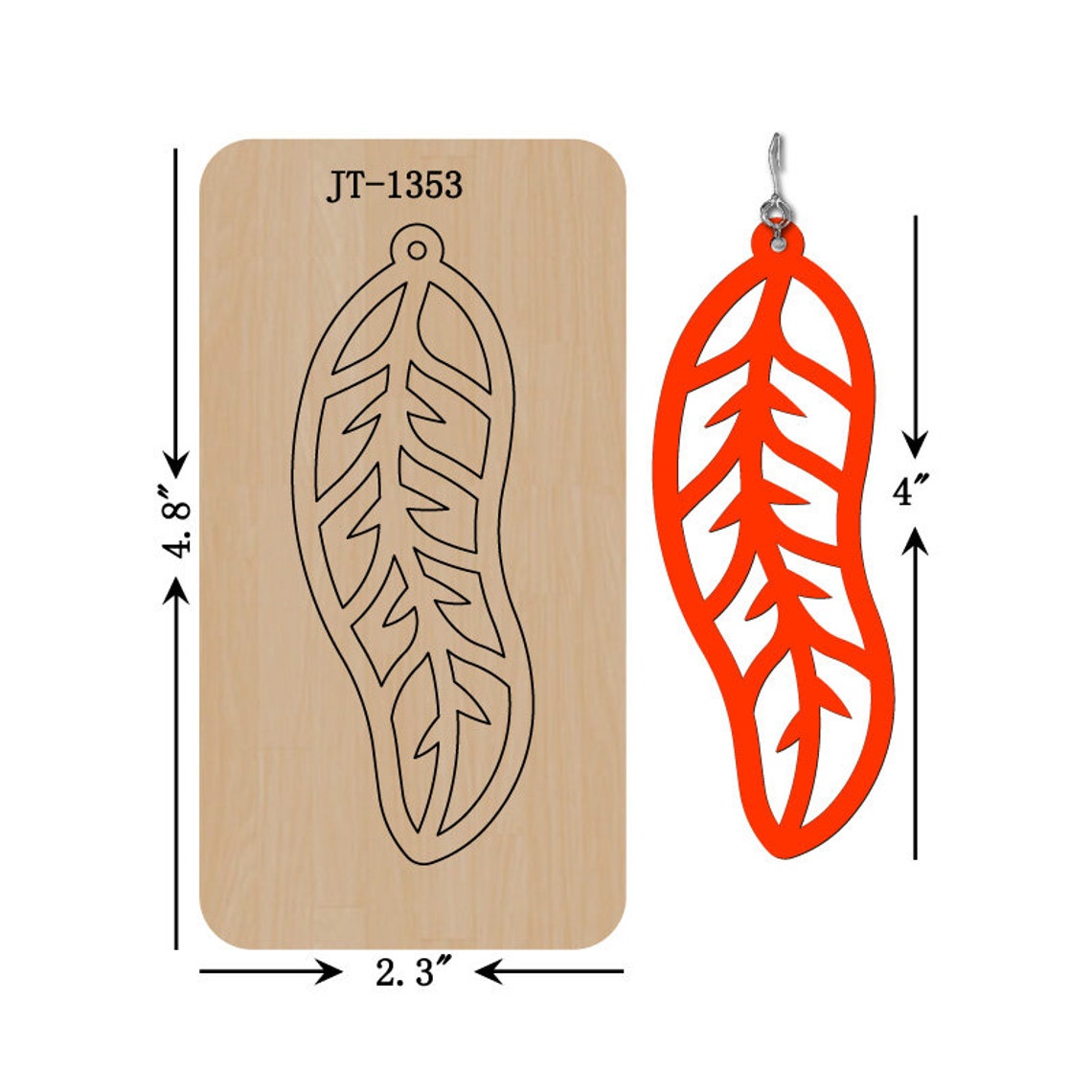 Leather Earring Die 4 Inch Long Leaf Earring Manual Leather Etsy