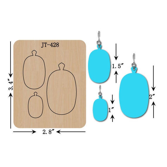 Leather Earring Cutting Die,2 INCH, INCH, INCH, Oval Earring