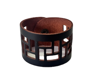 Leather Bracelet Cutting Die, 8 INCH X 1.5 INCH, Greek Key Pattern, Sizzix Conpatible, JT676