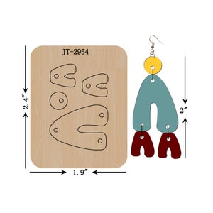 Leather Earring Cutting Die, 2 INCH, Dangle Arch Earring, Arch Earring Die, Sizzix Compatible, JT2954