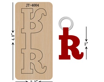 Letter R Keychain Leathercraft Cutting Die, 2 INCH, Sizzix Compatible, JT4004