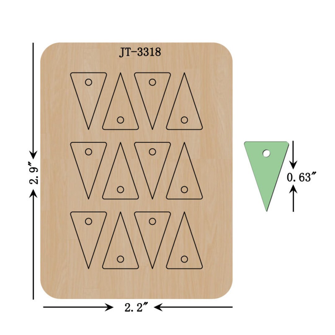 Triangle Leather Earring Connector Die, 16MM / 0.63 INCH, Sizzix
