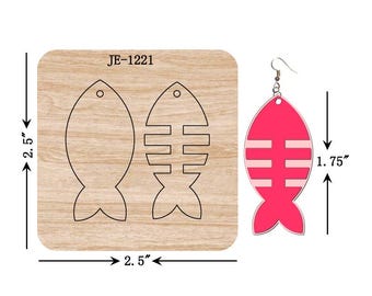 Fish Earring Cutting Die, 1.75 INCH, Sizzix Compatible, JE1221