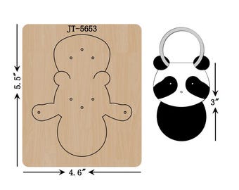 Panda Keyring Leathercraft Cutting Die, 3 INCH, Orange Foam, Sizzix Compatible, JT5653