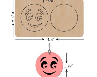 Face Expression Leather Earring Die, 1.75 Inch, Sizzix Compatible, JT685