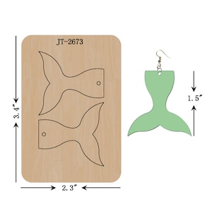 Mermaid Tail Earring Cutting Die: 1.5-inch, Sizzix Compatible