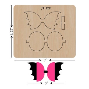 Bat Wing Bow Cutting Die, 3 INCH, Sizzix Compatible, JT122