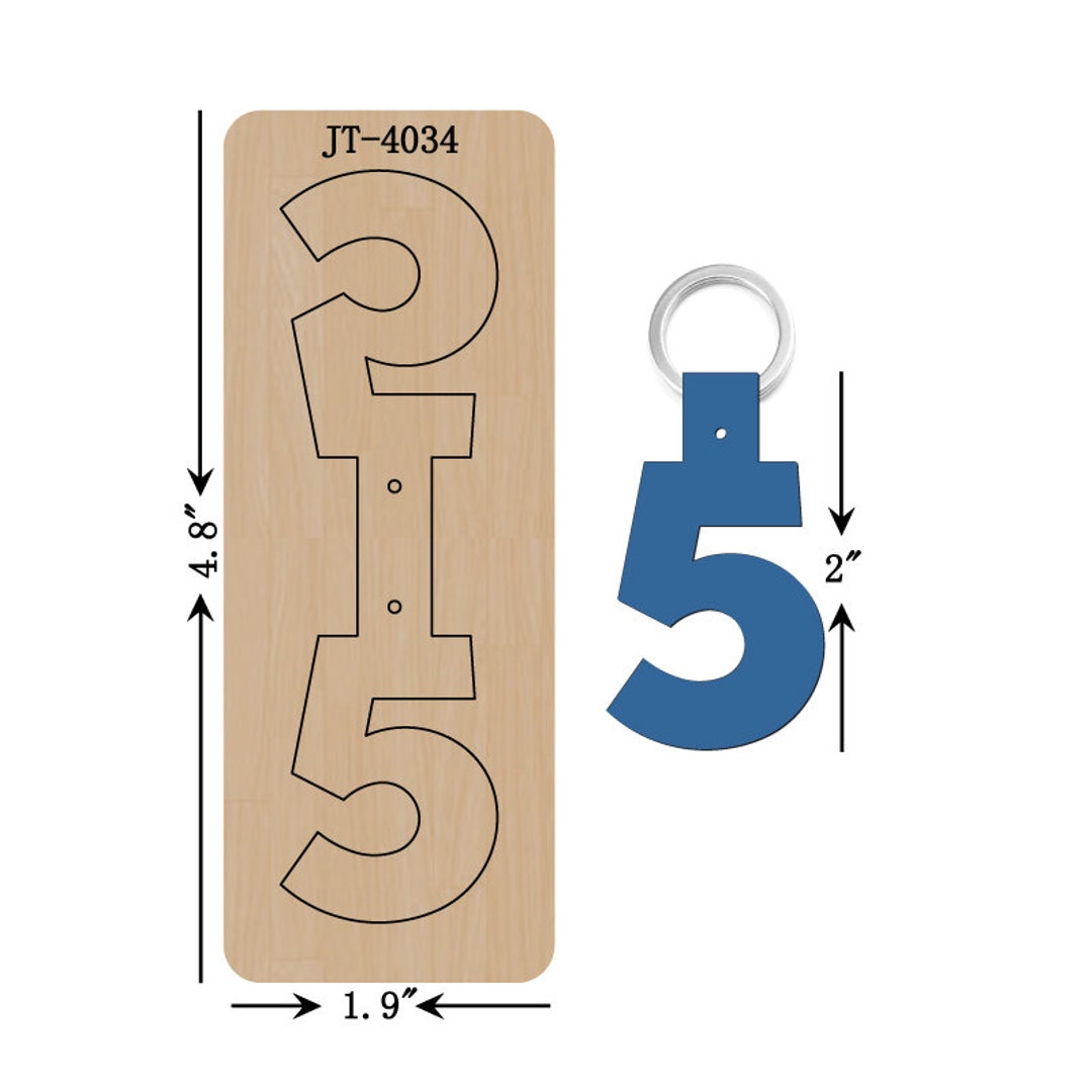 Leather Keychain Cutting Die, 2 INCH, Number 5 Keychain, JT4034 Etsy