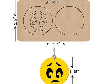 Face Expression Leather Earring Die, 1.75 Inch, Sizzix Compatible, JT683