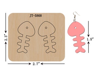 Leather Earring Cutting Die, 1.5 INCH, Fish Earring Die, Orange Foam, Sizzix Compatible, JT5868