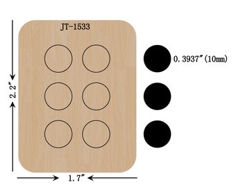 Circle Stud Leather Earring Cutting Die, 10MM, Sizzix Compatible, JT1533