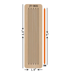 Leather Earring Cutting Die, 8 INCH,(5 Strips,3mm Strip wide), Pointed Fringe Earring Die, Sizzix Compatible, JT3631