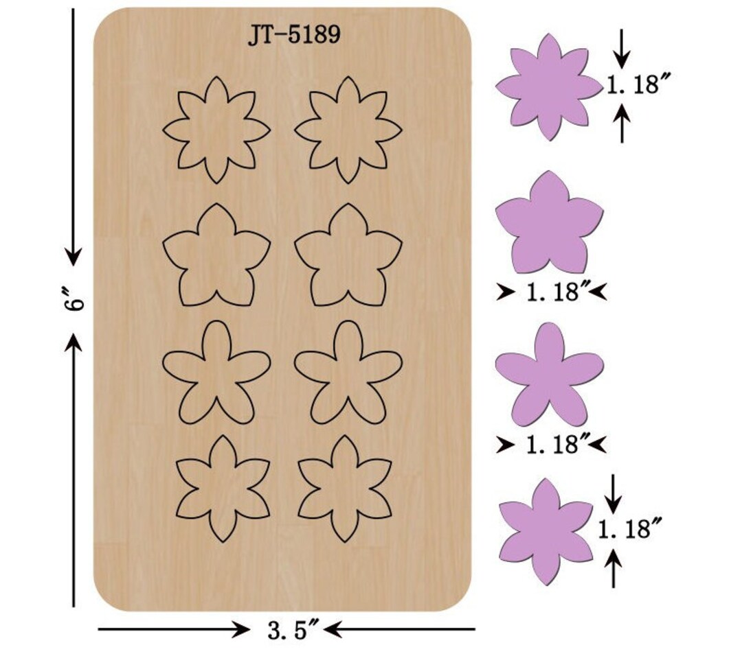 Flower Leather Earring Die, 1.18 Inch, Sizzix Compatible, JT5189