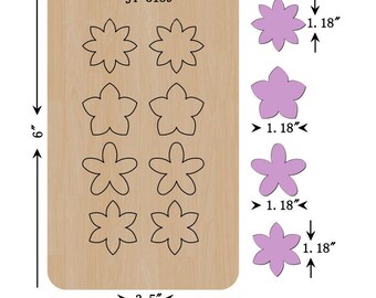 ウッディ⭐ Flower Leather Earring Die, 1.18 Inch, Sizzix Compatible, JT5189