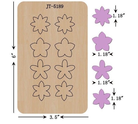 Flower Leather Earring Die, 1.18 Inch, Sizzix Compatible, JT5189