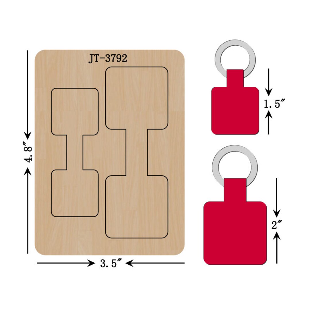 Leather Tag Cutting Die, 1.5 INCH, 2 INCH, Keychain Cutting Die, JT3792