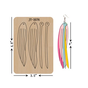 Leather Earring Cutting Die, 4 INCH, Fringe Earring Die, Sizzix Compatible, JT3576