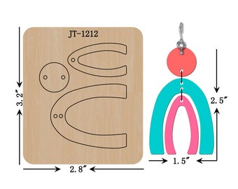 Leather Earring Cutting Die ,2.5 INCH, Arch Earring Die, JT1212