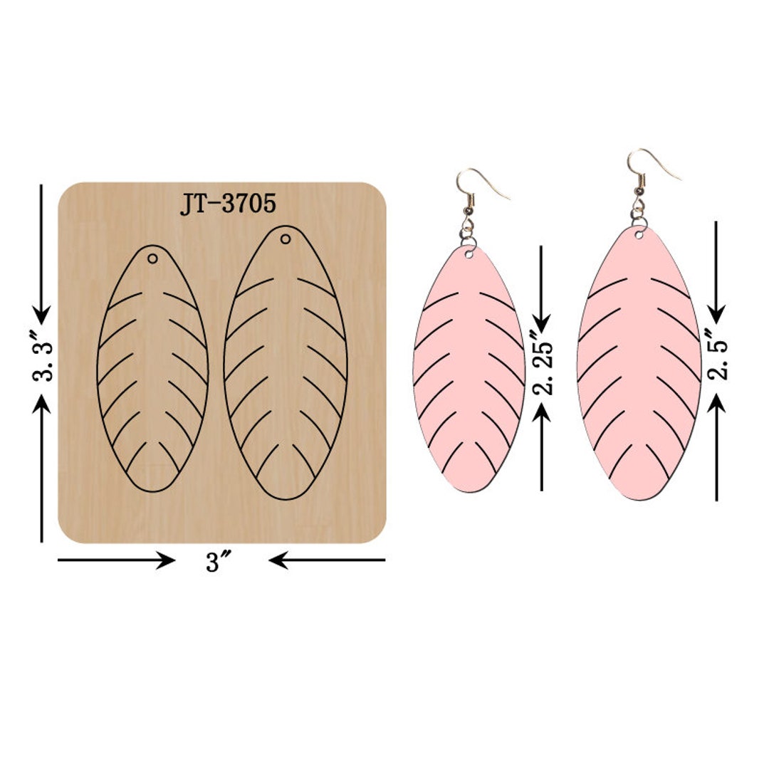 Leather Earring Cutting Die, 2.25 INCH, 2.5 INCH, Leaf