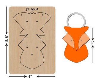 Fox Keyring Leathercraft Cutting Die, 3 INCH, Orange Foam, Sizzix Compatible, JT5654