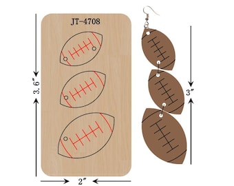 Embossed Baseball Leather Earring Die, 3 INCH, Baseball Earring, Orange Foam, Sizzix Compatible, JT4708