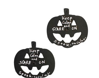 Leather Earring Cutting Die, 2 INCH, Embossed Pumpkin Earring Die, Sizzix Compatible, JT193