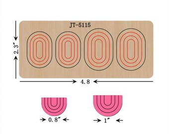 Embossed Loop Leather Earring Die, Multi-Size, Sizzix Compatible, JT5115
