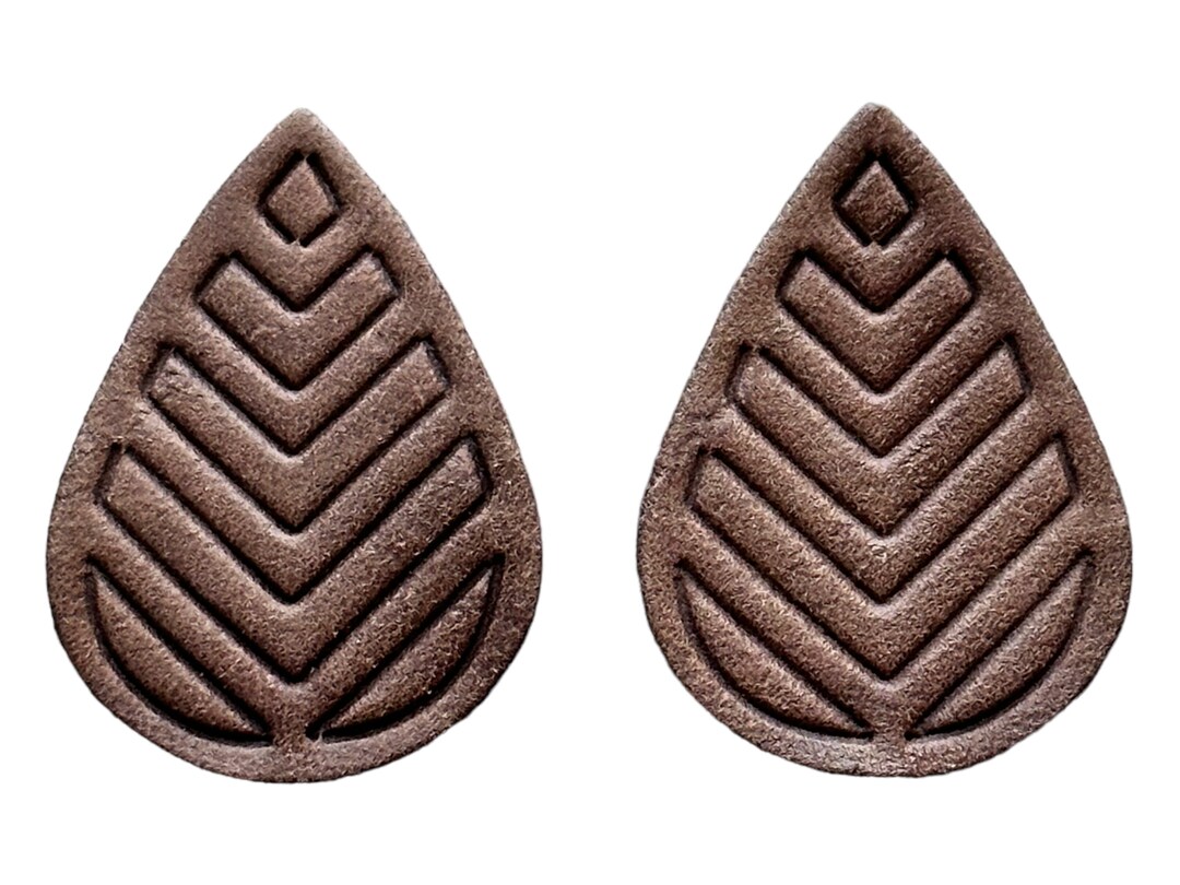 Embossed Chevron Leather Earring Die, 2.5 Inch, Sizzix Compatible