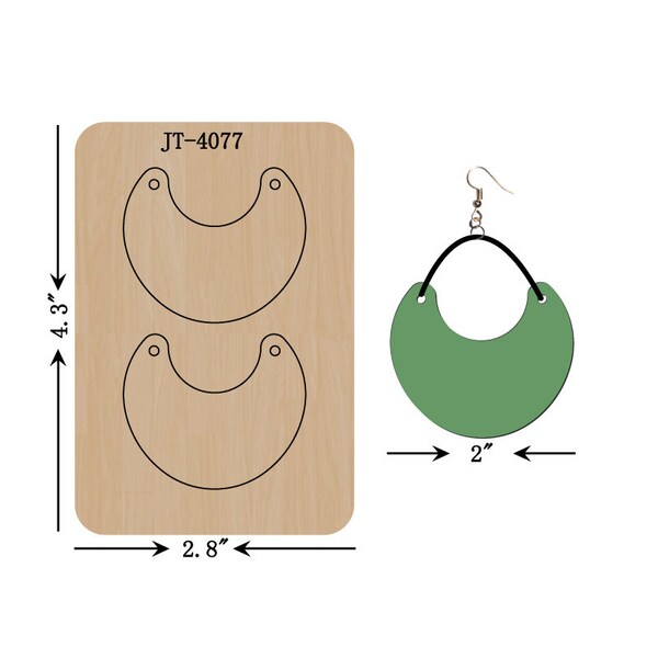 Troquel de cuero con círculo abierto para pendientes, 5 cm, compatible con Sizzix, JT4077