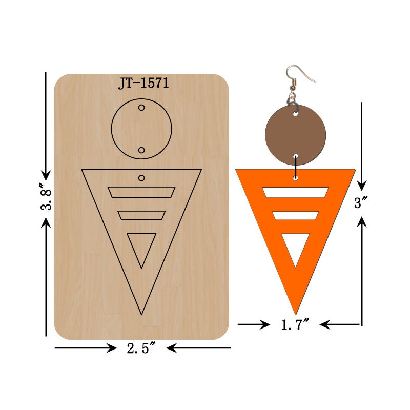 Abstract Triangle Leather Earring Cutting Die, 3 INCH, Sizzix